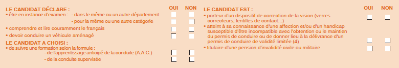 Le candidat déclare que